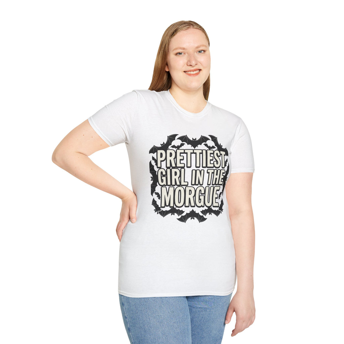 Prettiest Girl in the Morgue T-Shirt Gothic Halloween Bat Goth Alternative Clothing