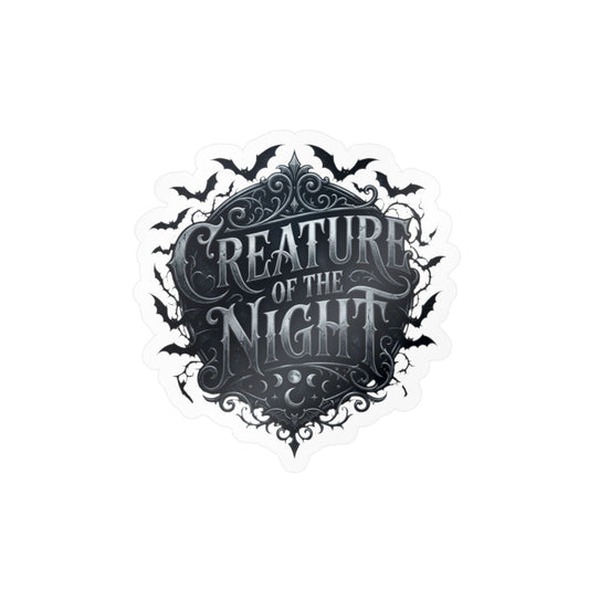 Creature of the Night Kiss-Cut Vinyl Decal | Halloween Bat Emblem