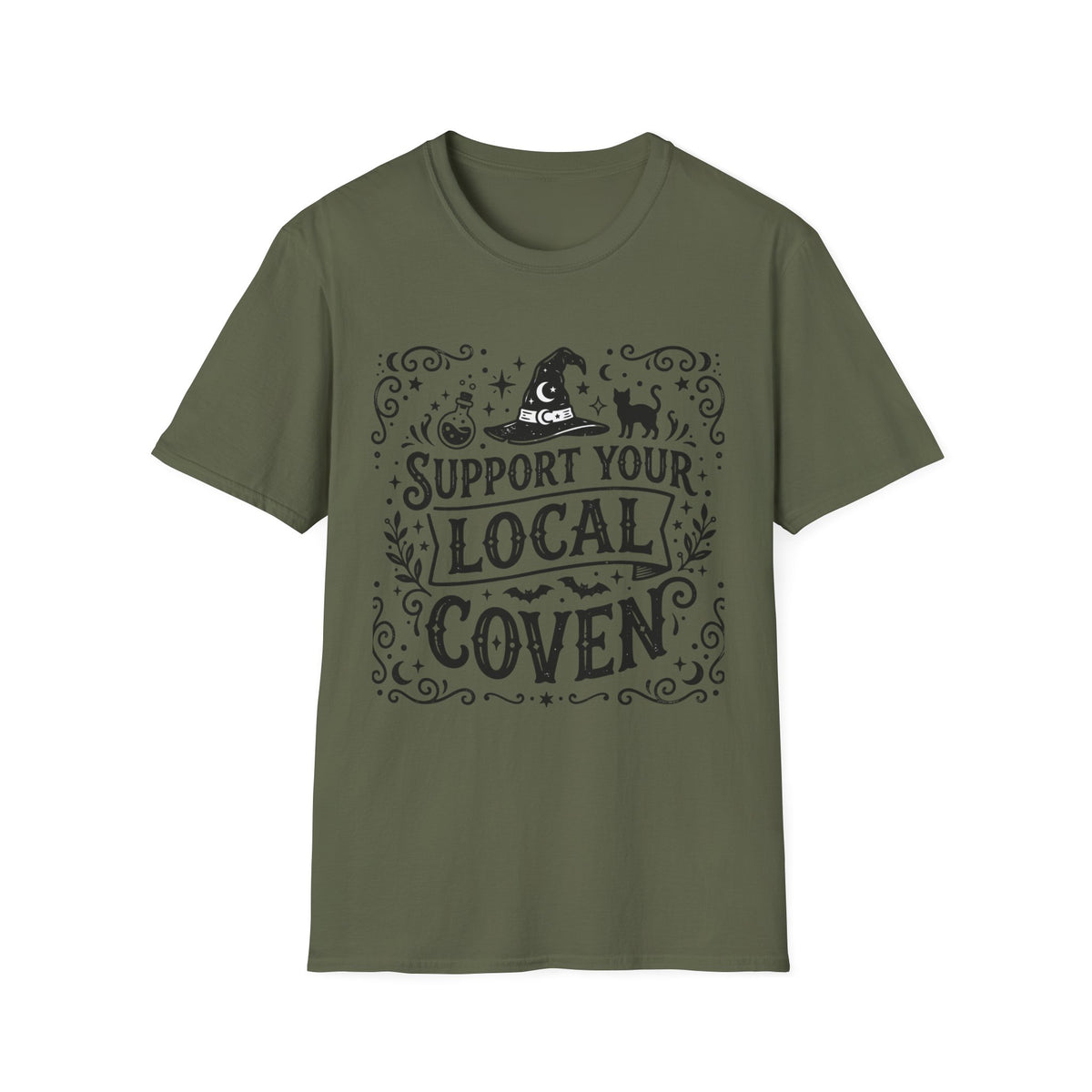 Support Your Local Coven T-Shirt Witchy Halloween Magic Horror Tee