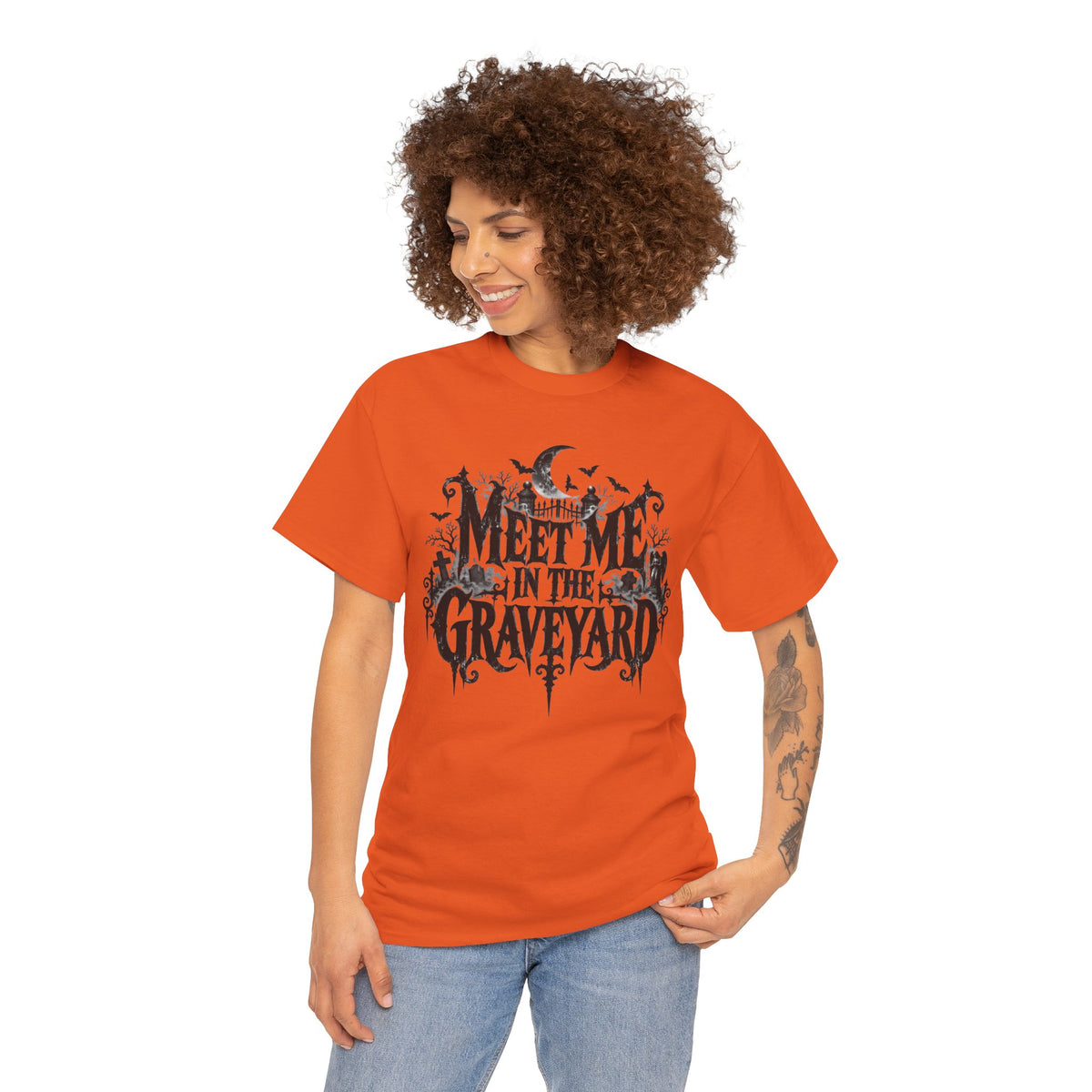 Meet Me in the Graveyard Gothic Halloween T-Shirt Spooky Tee