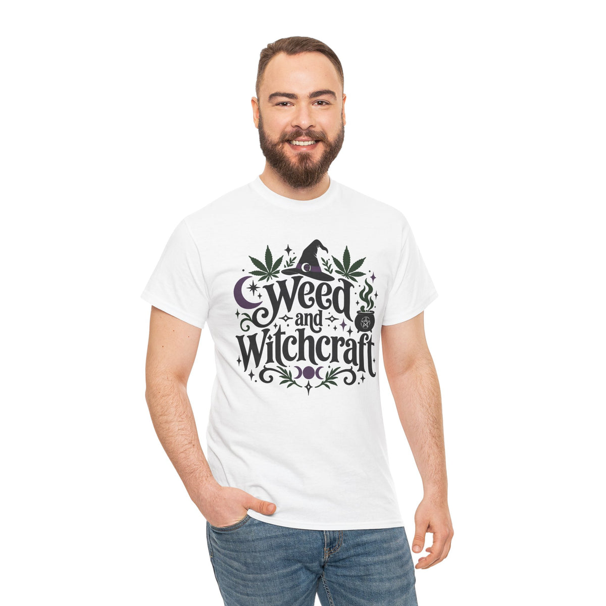 Weed and Witchcraft Graphic T-Shirt Witch Goth Tee Alternative Clothing