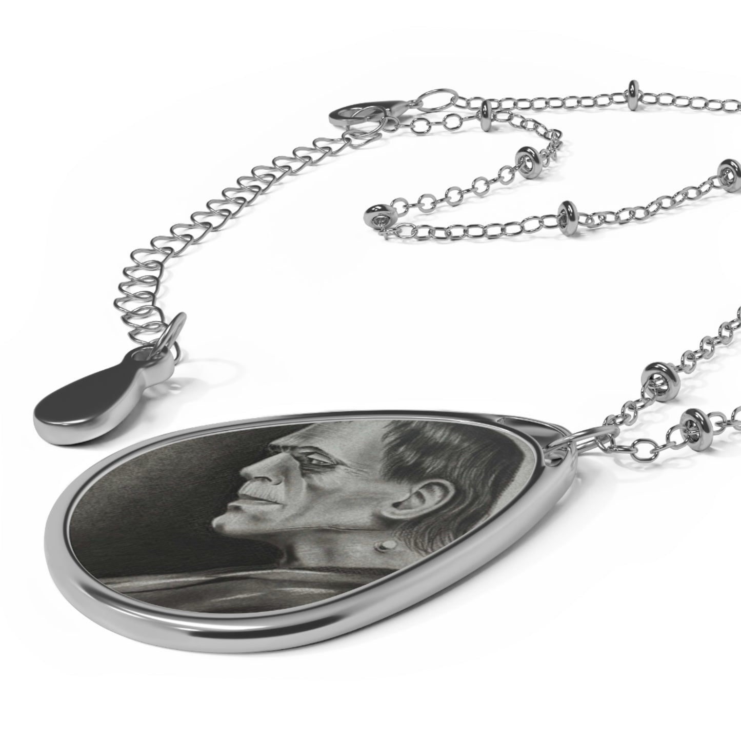 Frankenstein Necklace Gothic Horror Teardrop Pendant Halloween