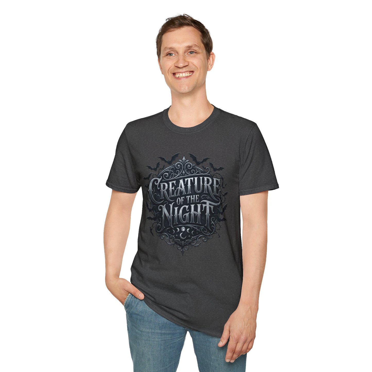 Creature of the Night T-Shirt Gothic Bat Halloween Tee Spooky Goth Clothing