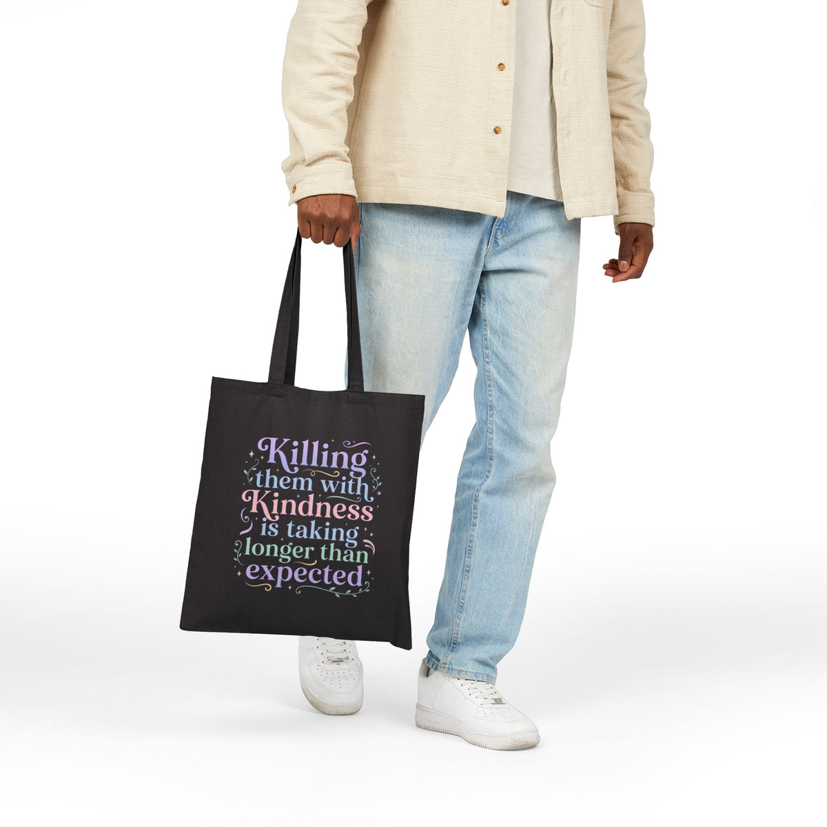 Killing Them with Kindness Tote Bag Canvas Grocery Reusable Market Bag