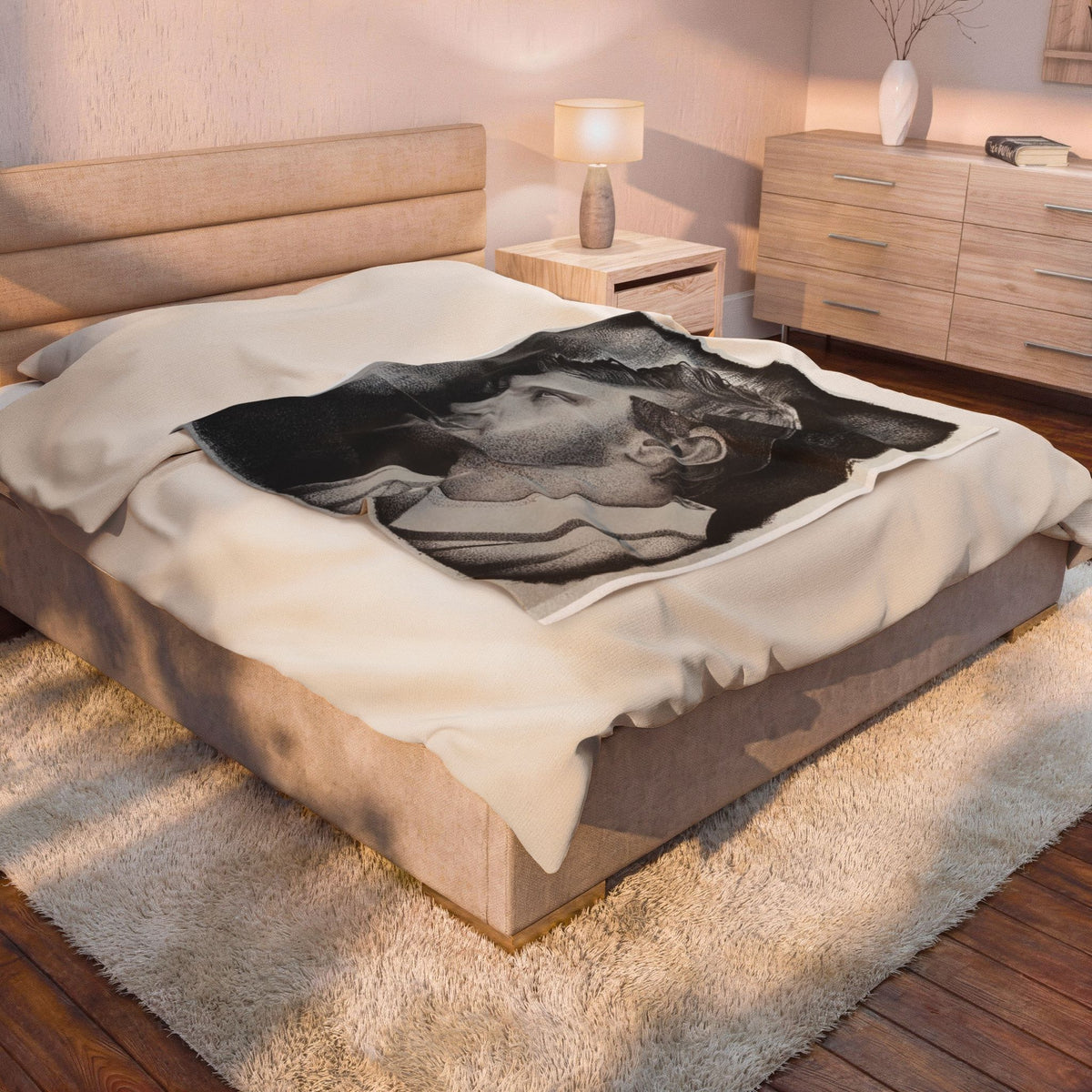 Original Art Jeffrey Dahmer True Crime Velveteen Plush Blanket Home Decor Throw