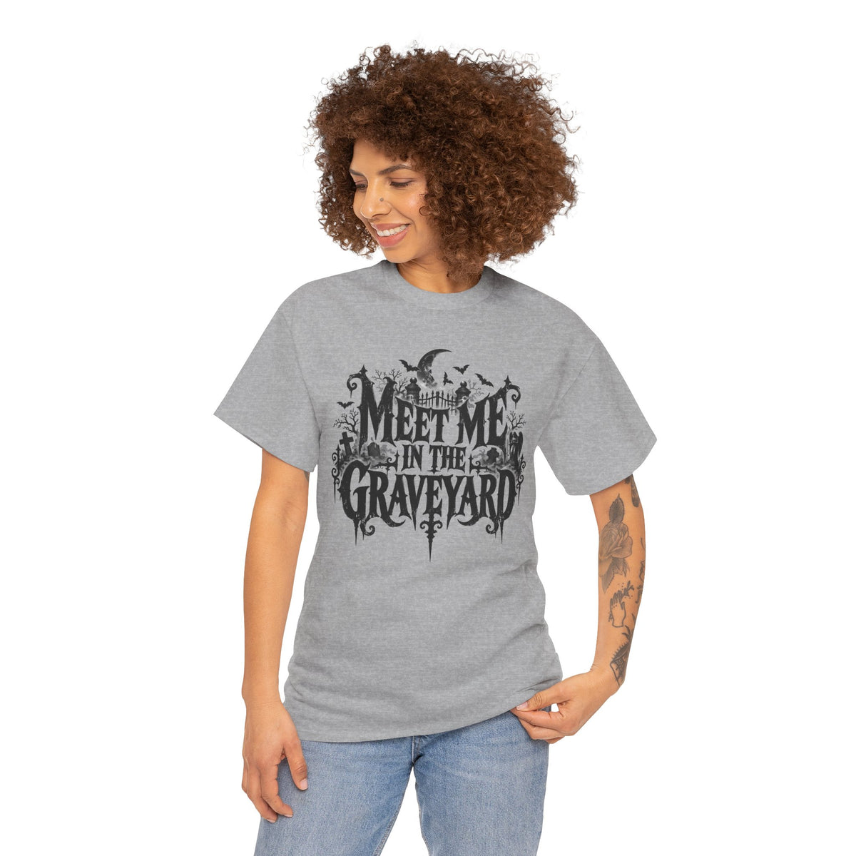 Meet Me in the Graveyard Gothic Halloween T-Shirt Spooky Tee