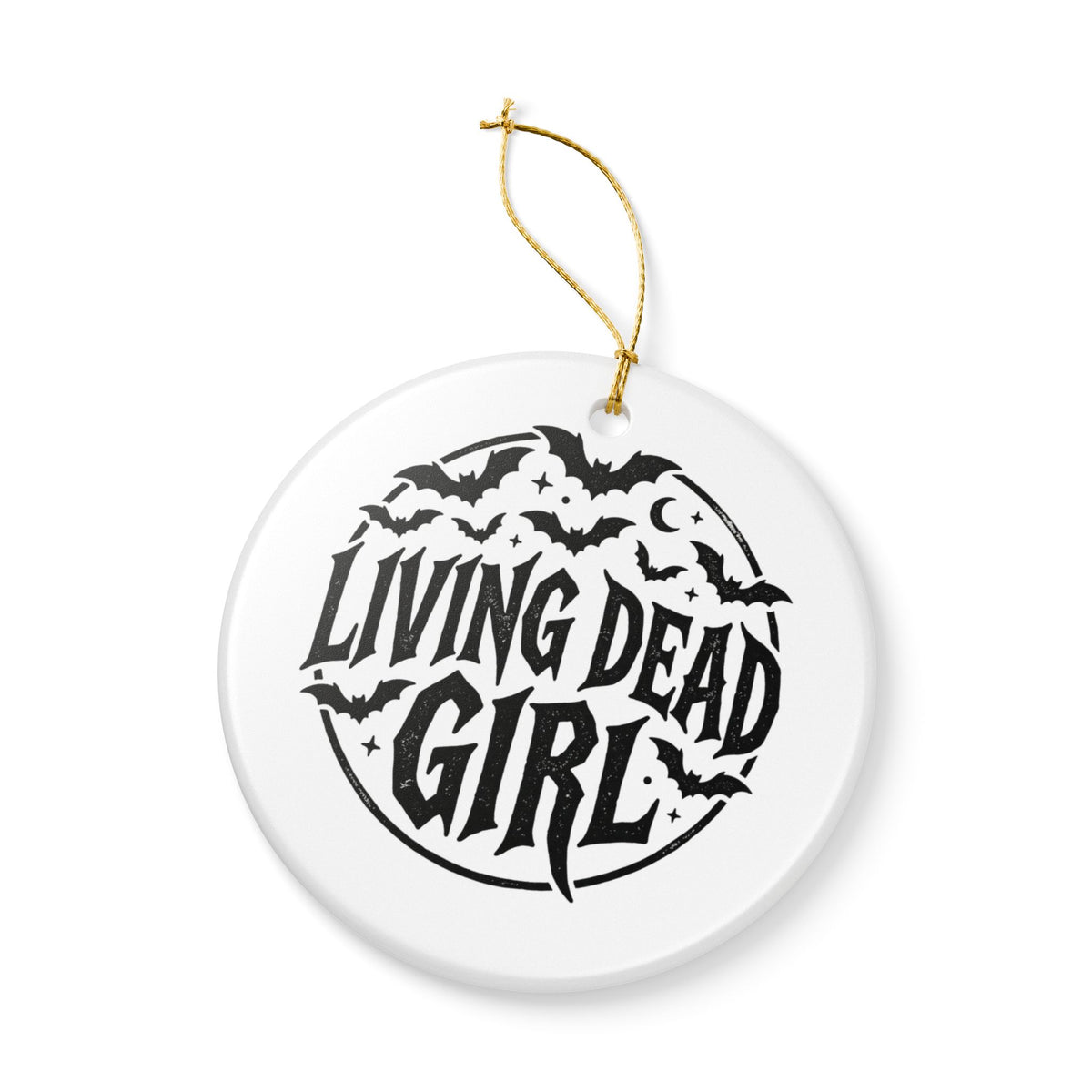 Living Dead Girl Ornament Christmas Holiday Yule Ceramic Halloween Bat