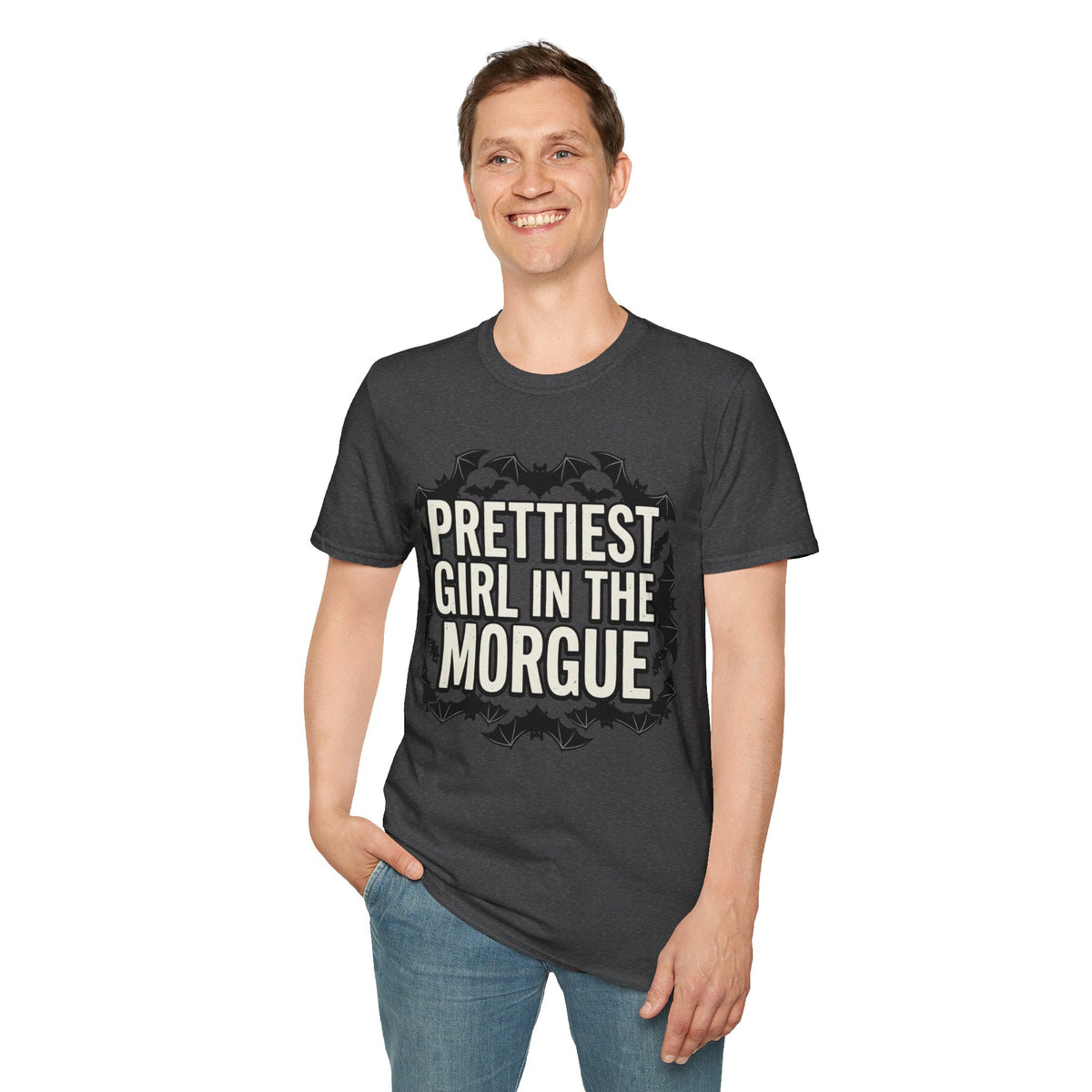 Prettiest Girl in the Morgue T-Shirt Gothic Halloween Bat Goth Alternative Clothing