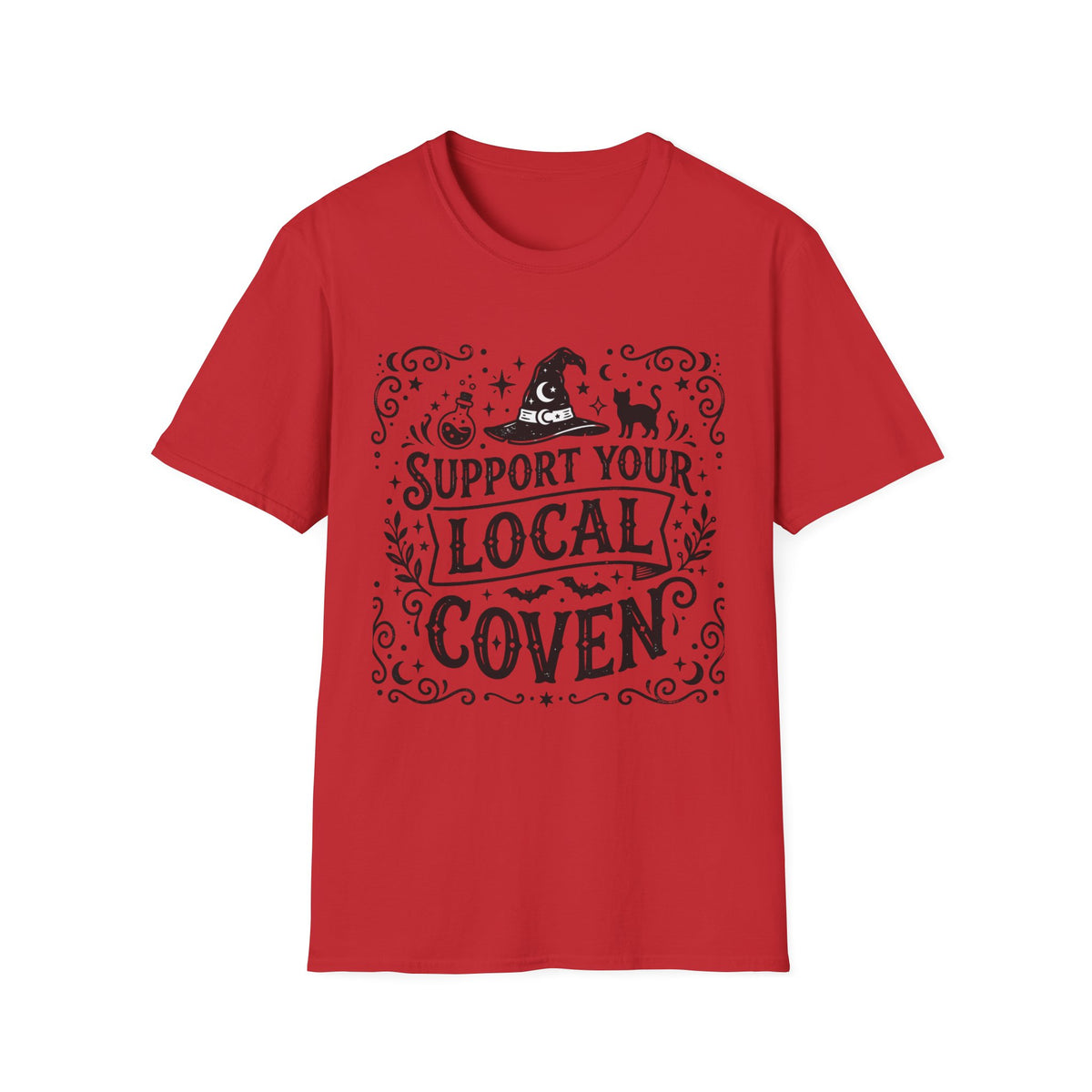 Support Your Local Coven T-Shirt Witchy Halloween Magic Horror Tee