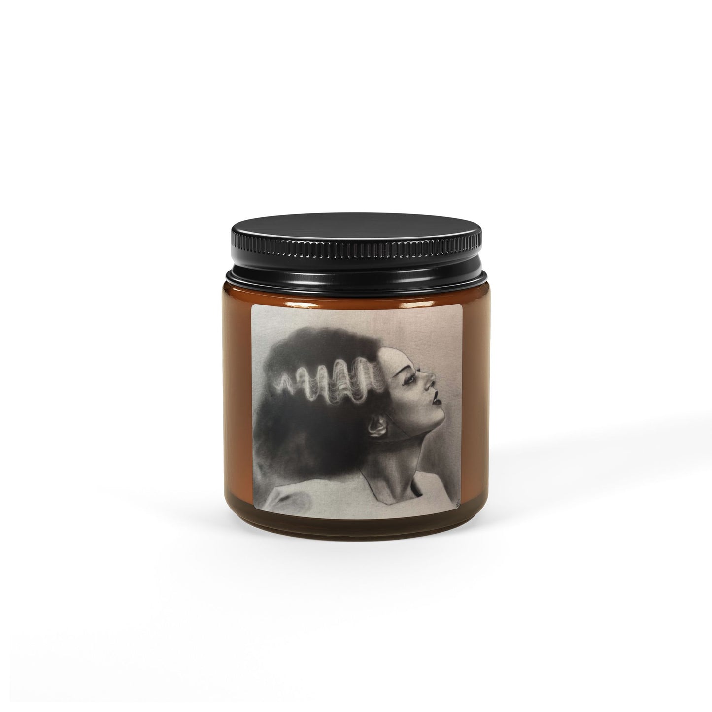 Bride of Frankenstein Portrait Candle | Amber Jar Soy Candle