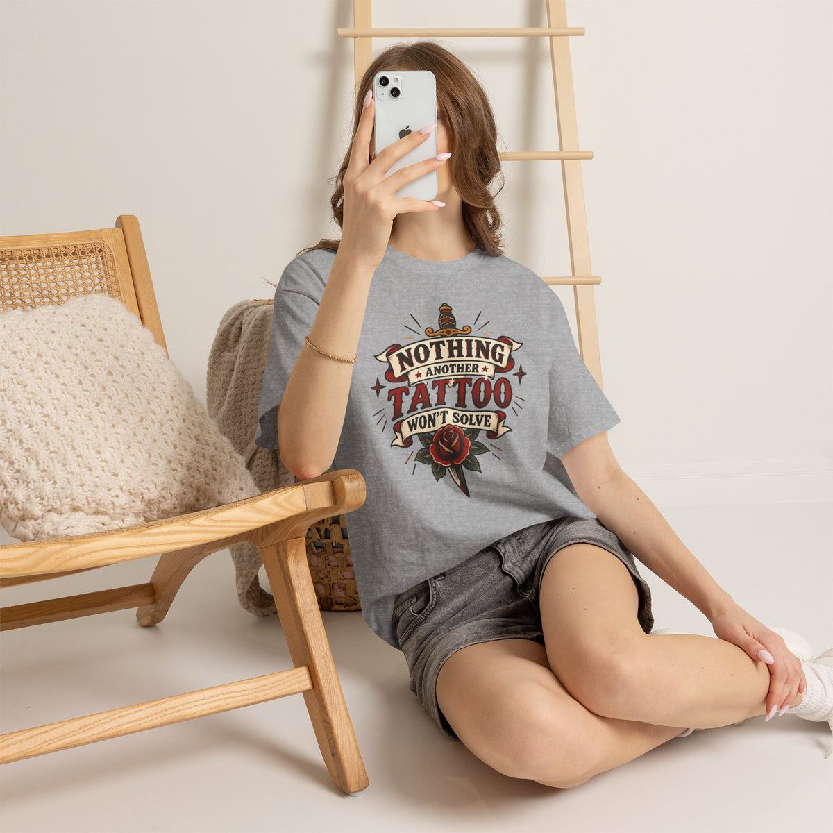 Nothing Another Tattoo Won't Solve Rose Tattoo Tee Alternative T Shirt
