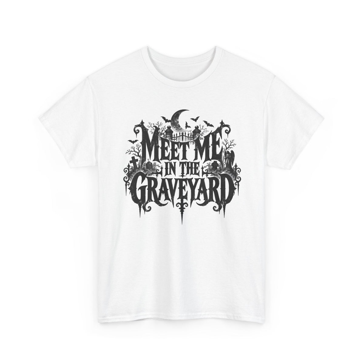 Meet Me in the Graveyard Gothic Halloween T-Shirt Spooky Tee