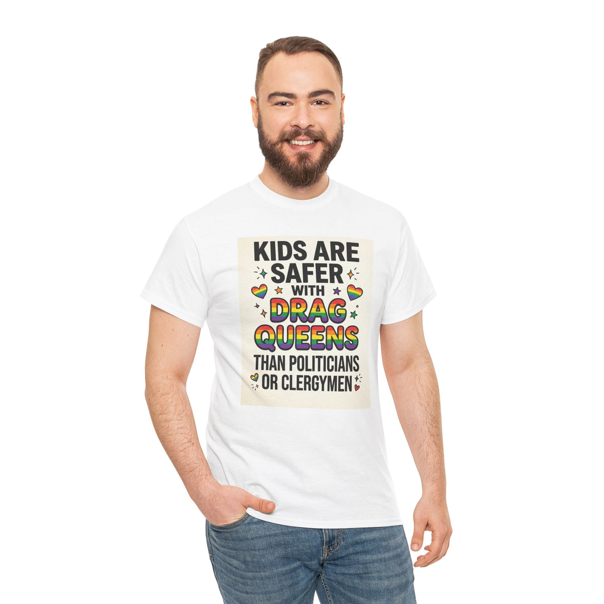 Kids Are Safer With Drag Queens Tee T Shirt LGBTQ+ Pride Statement Clothing