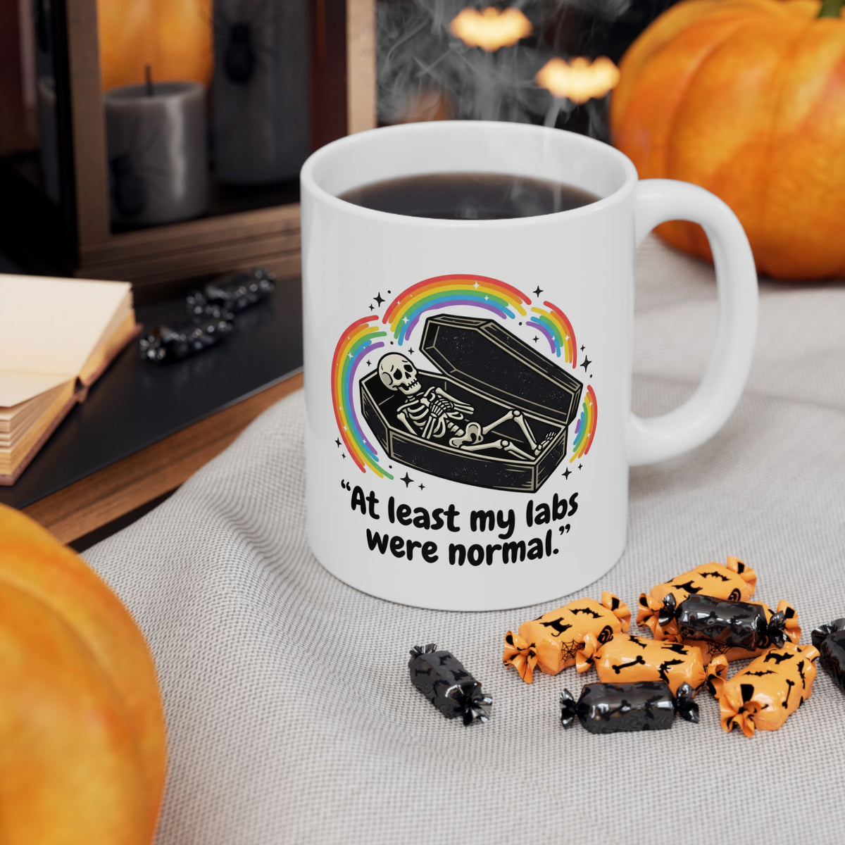 At Least My Labs Were Normal Medical Humor Ceramic Mug Funny Sarcastic Cup