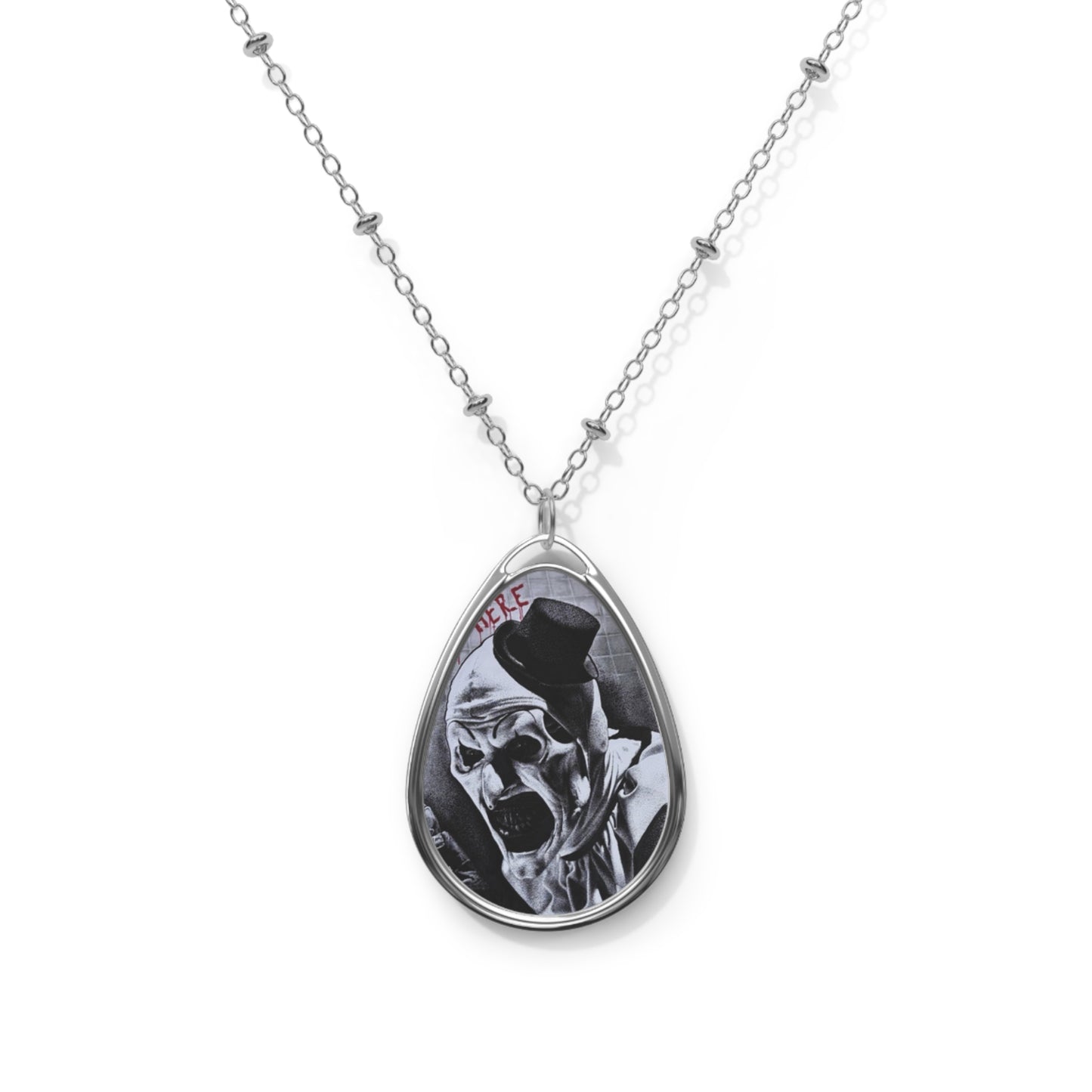 Art the Clown Terrifier Necklace Gothic Horror Teardrop Pendant Halloween