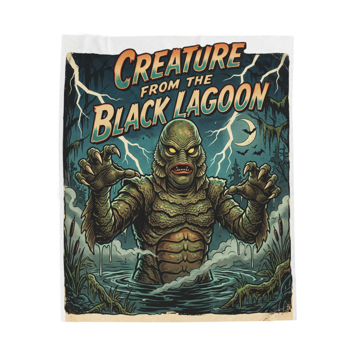 Creature from the Black Lagoon Velveteen Plush Blanket Classic Monster Horror Throw