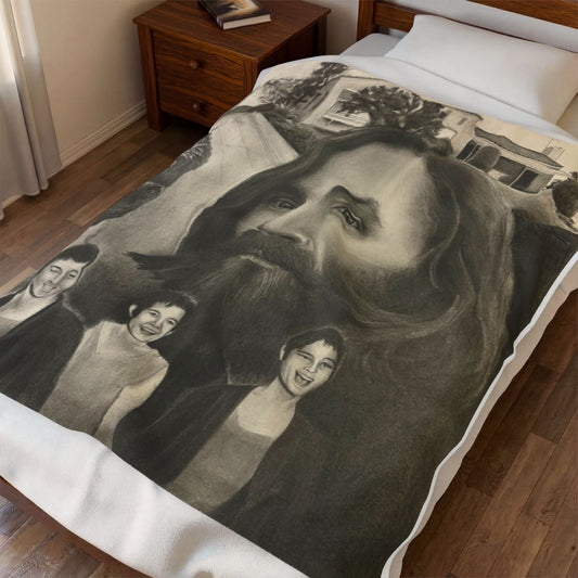 Charles Manson Cult True Crime Velveteen Plush Blanket Home Decor Horror