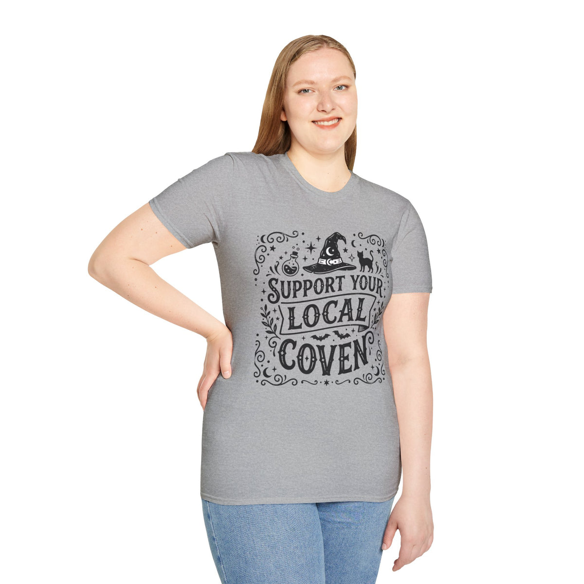 Support Your Local Coven T-Shirt Witchy Halloween Magic Horror Tee