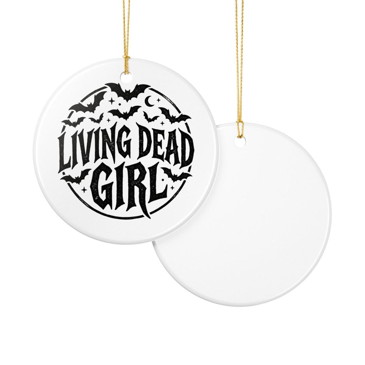 Living Dead Girl Ornament Christmas Holiday Yule Ceramic Halloween Bat