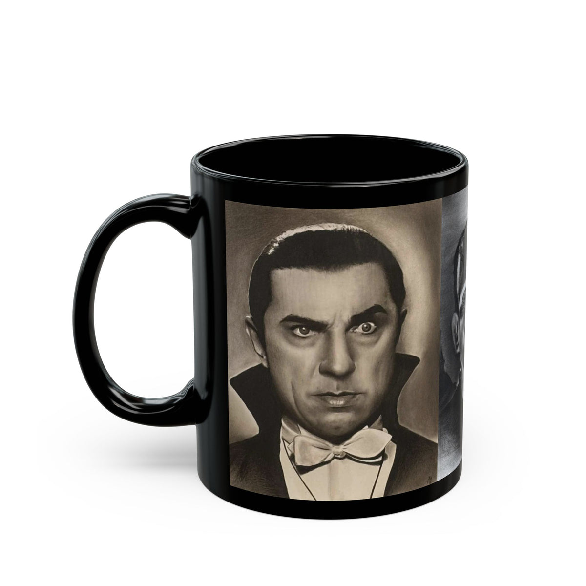 Triple Classic Horror Mug Frankenstein Dracula Nosferatu Black Coffee Cup