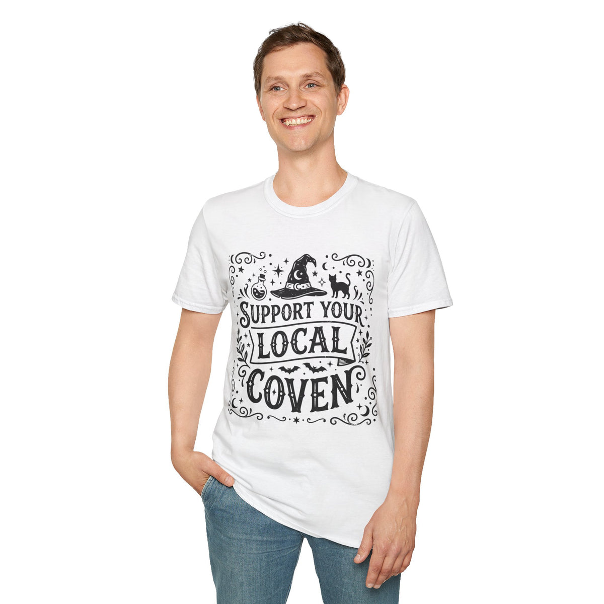 Support Your Local Coven T-Shirt Witchy Halloween Magic Horror Tee