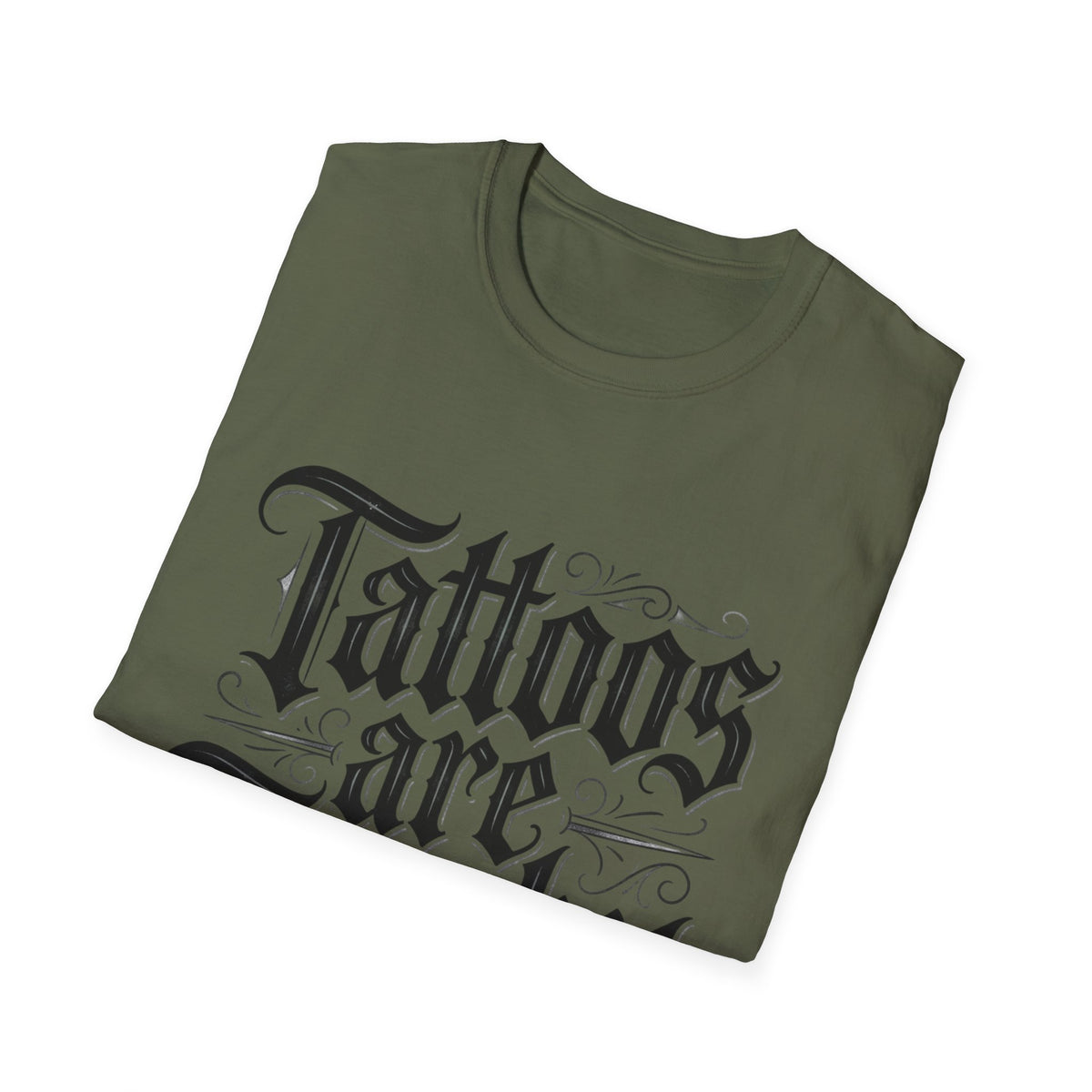 Tattoos Are Trashy T-Shirt Gothic Lettering Graphic Tee Funny Ironic Alternative