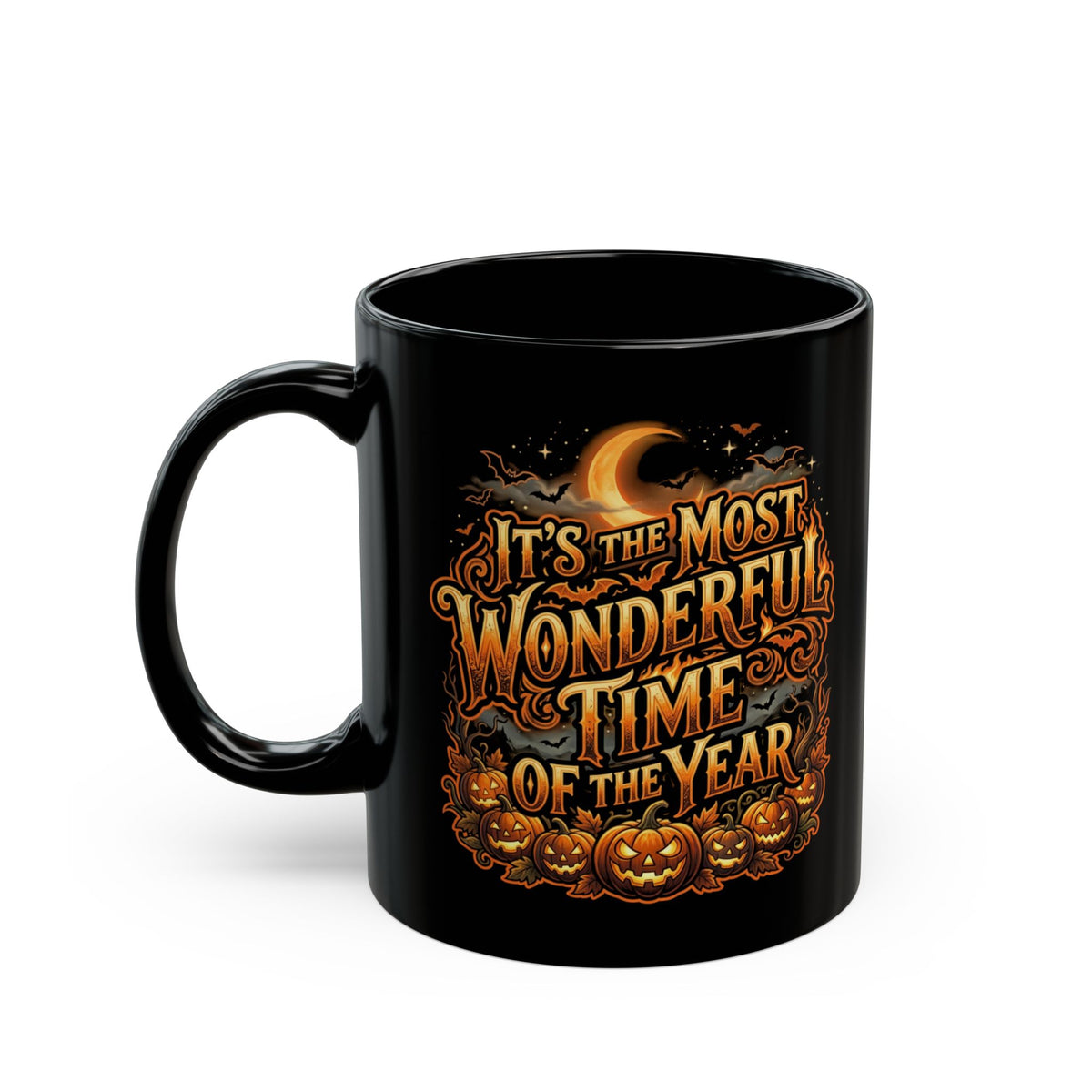 It's the Most Wonderful Time of the Year Halloween Mug Black Ceramic Spooky Season