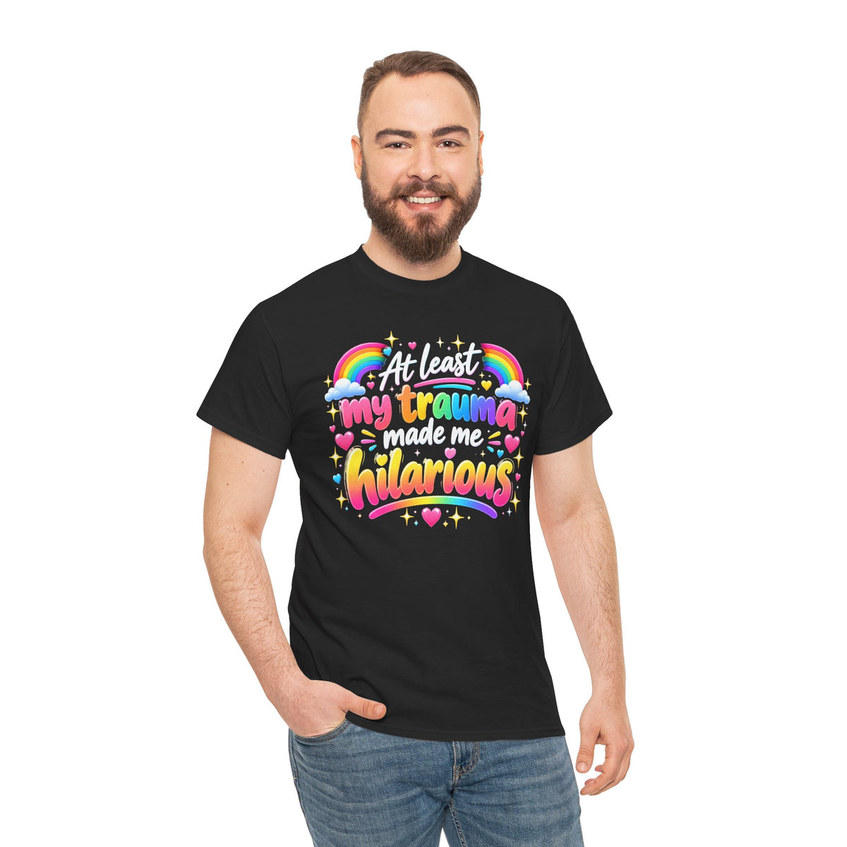 At Least My Trauma Made Me Hilarious T-Shirt Rainbow Goth Alternative Tee