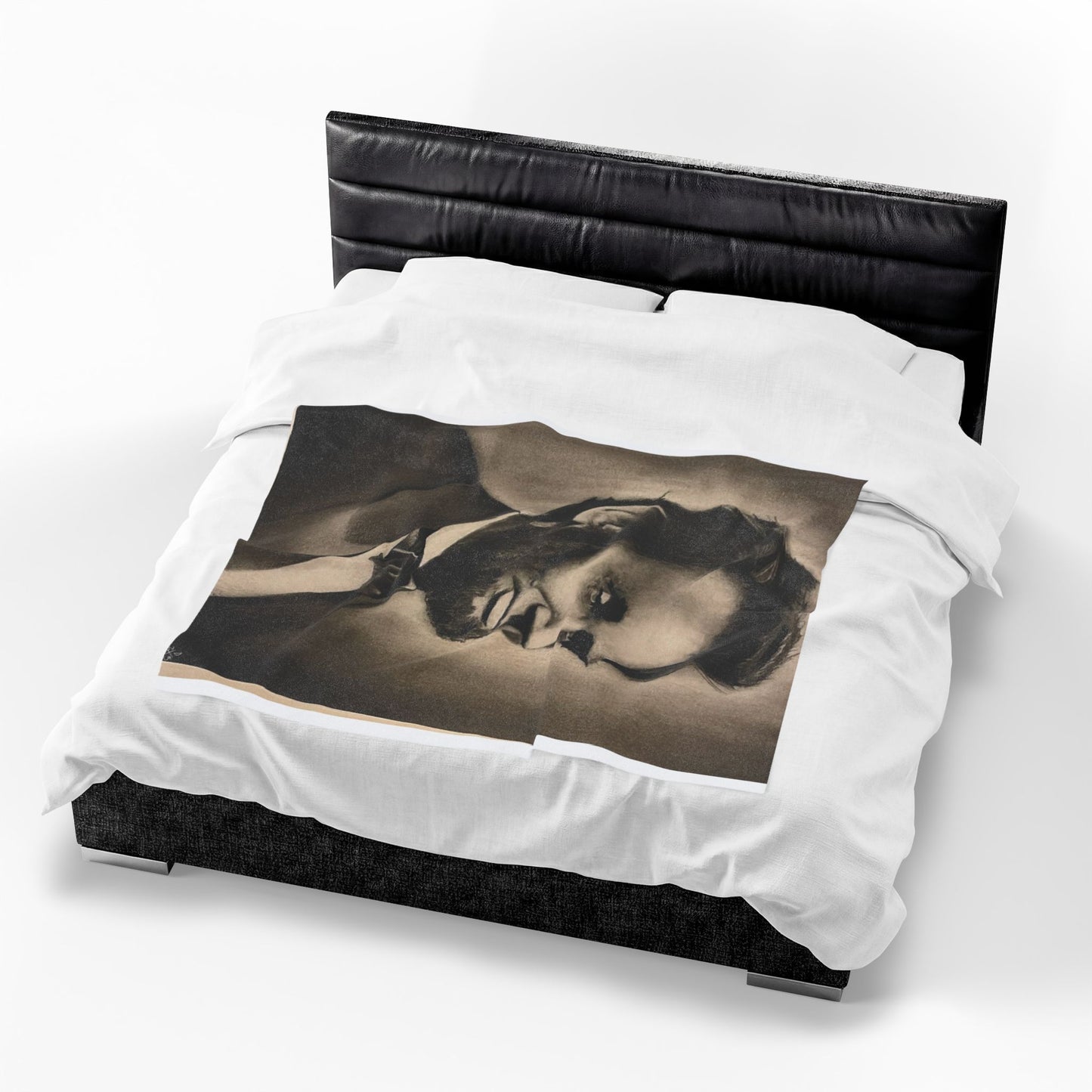Abraham Lincoln Portrait Velveteen Plush Blanket Historical President Throw