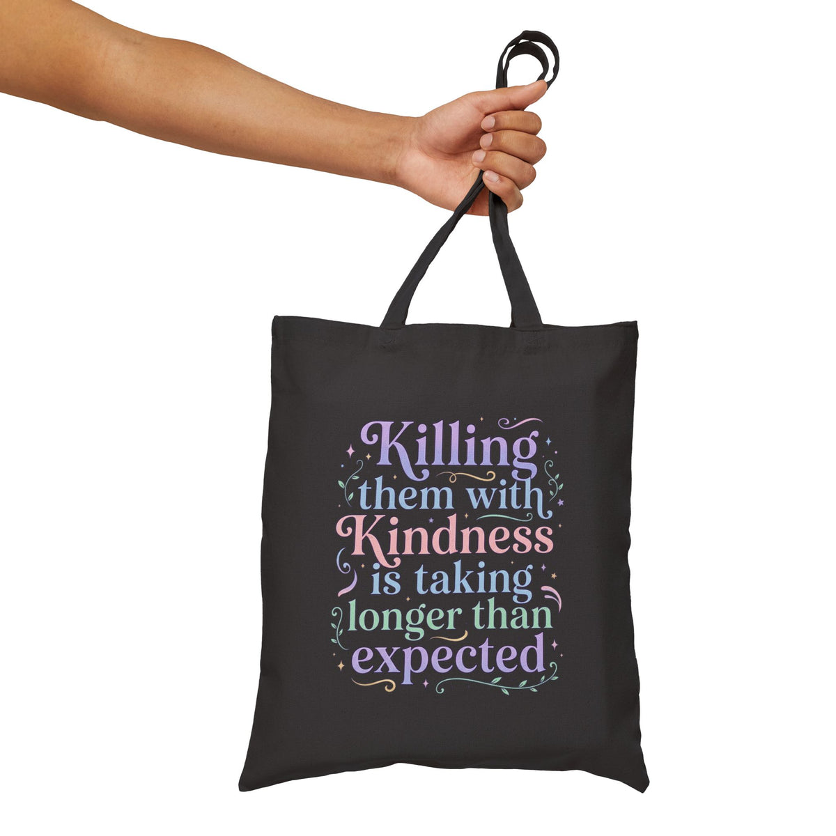 Killing Them with Kindness Tote Bag Canvas Grocery Reusable Market Bag