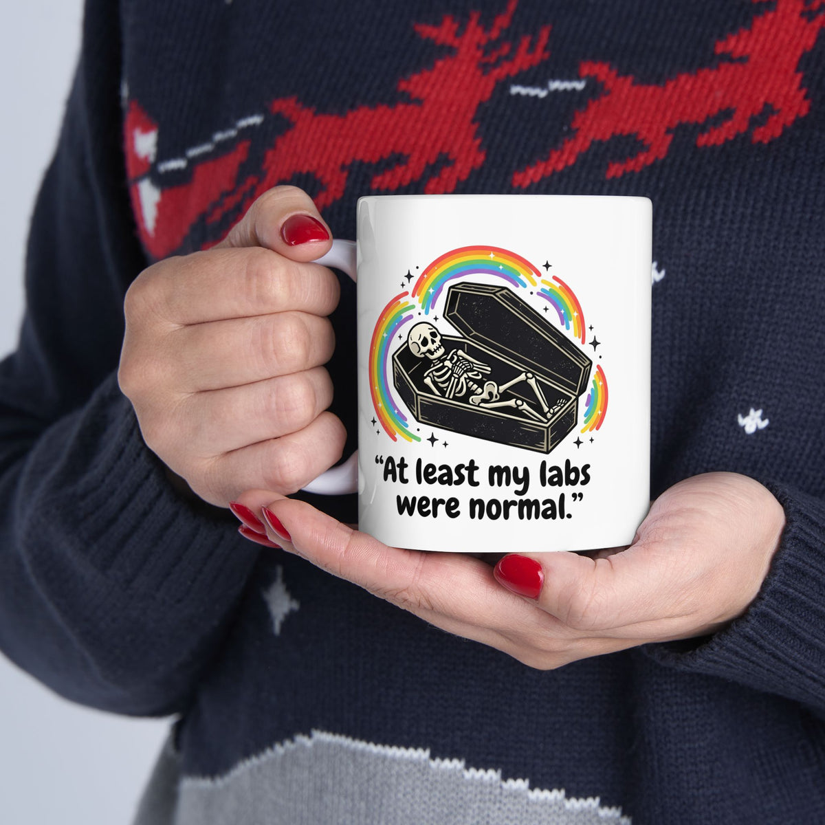 At Least My Labs Were Normal Medical Humor Ceramic Mug Funny Sarcastic Cup