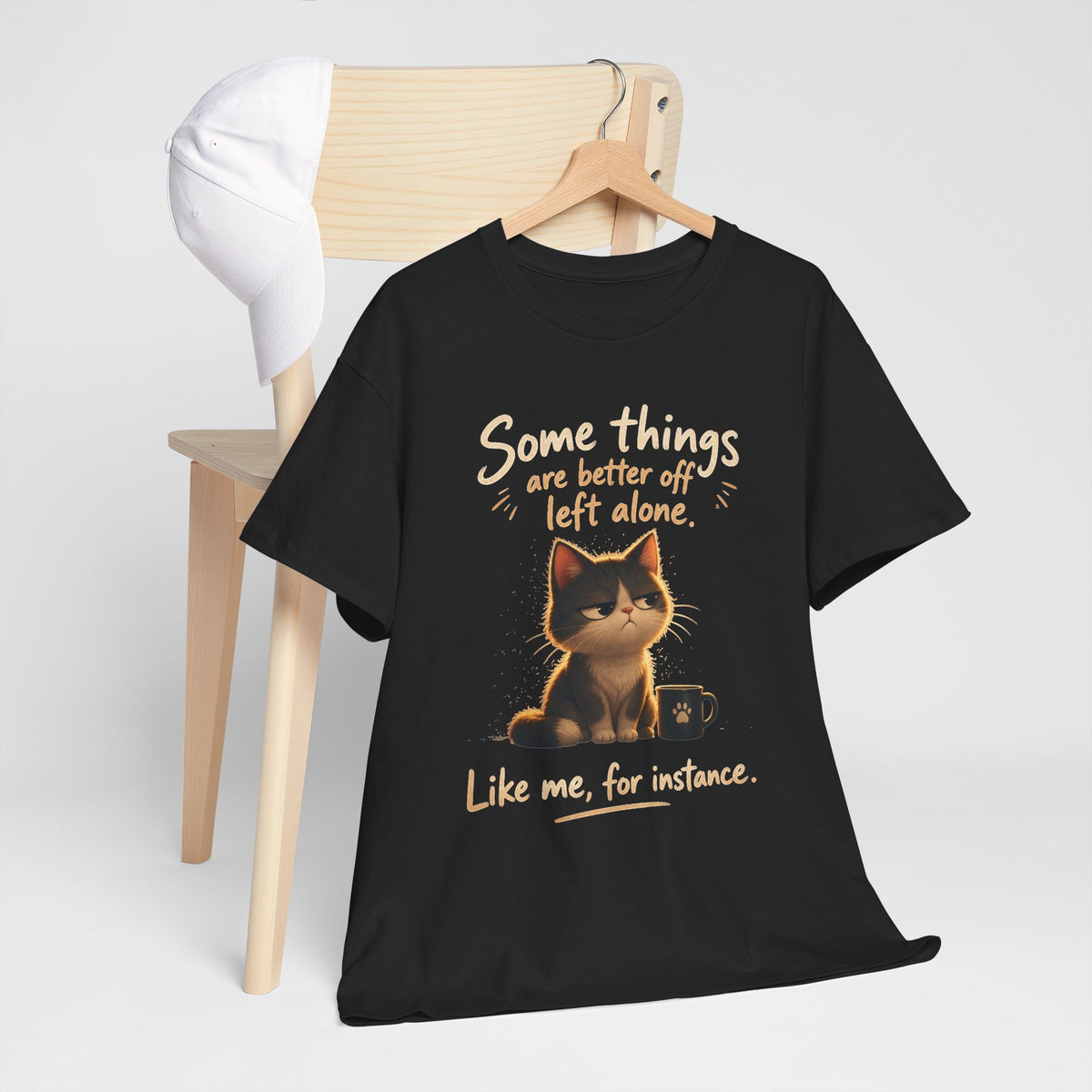 Introvert Cat Quote T-Shirt Some Things Are Better Left Alone Sarcastic Tee