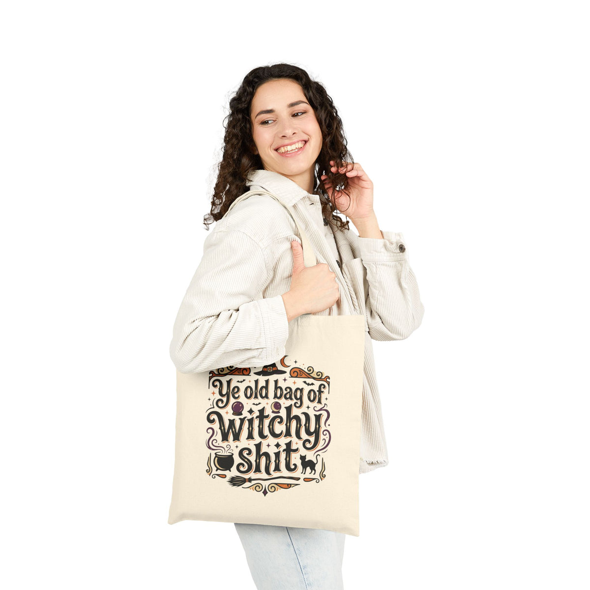 Ye Old Bag of Witchy Shit Tote Bag Halloween Witch Cauldron Horror