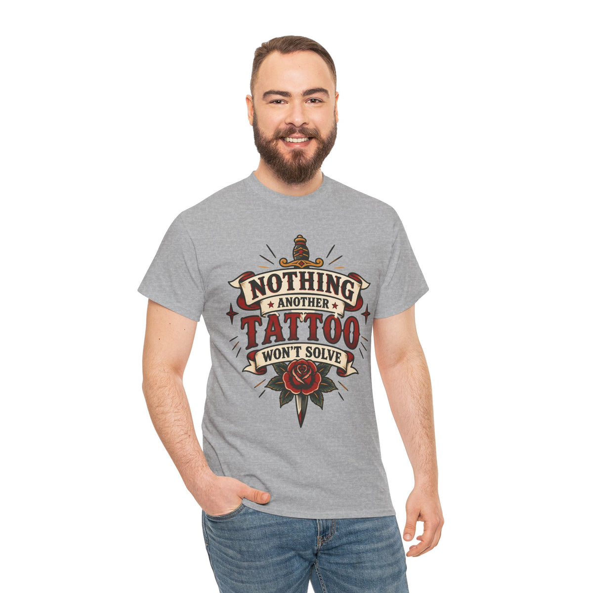 Nothing Another Tattoo Won't Solve Rose Tattoo Tee Alternative T Shirt