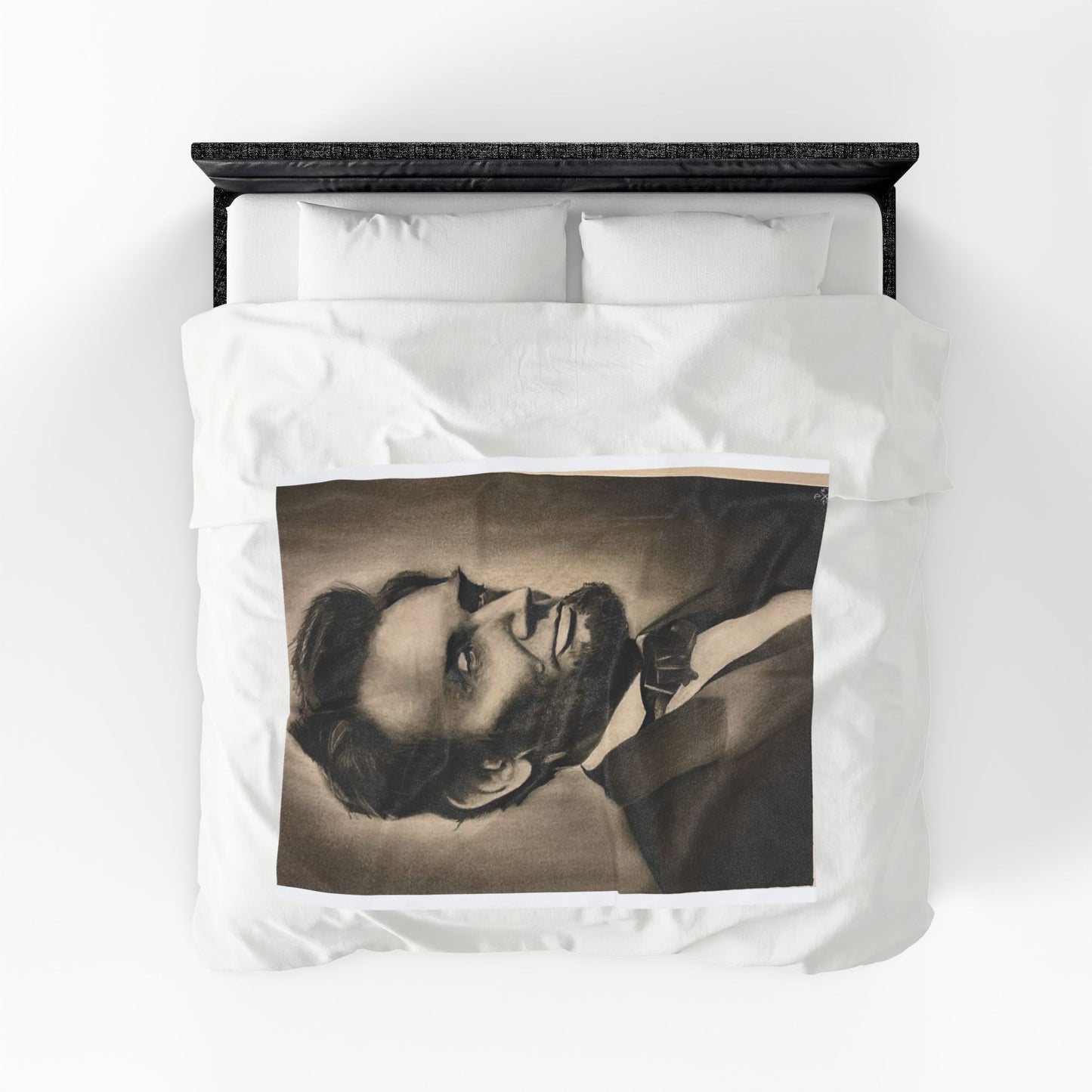 Abraham Lincoln Portrait Velveteen Plush Blanket Historical President Throw