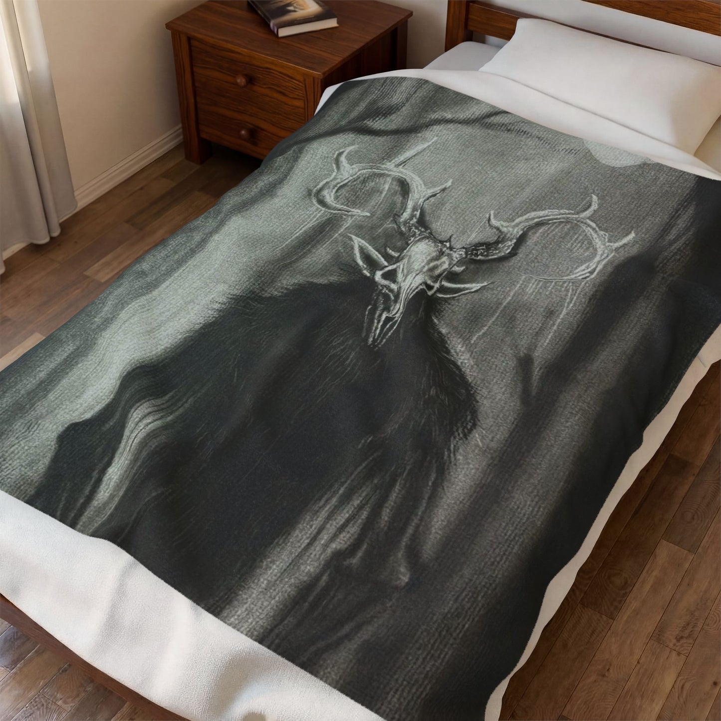 Wendigo Cryptid Blanket Creepy Dark Art Velveteen Plush Blanket Goth Decor