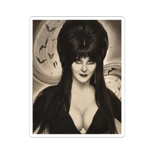 Elvira Original Art Pinup Kiss-Cut Sticker Gothic Halloween Bat Art Horror