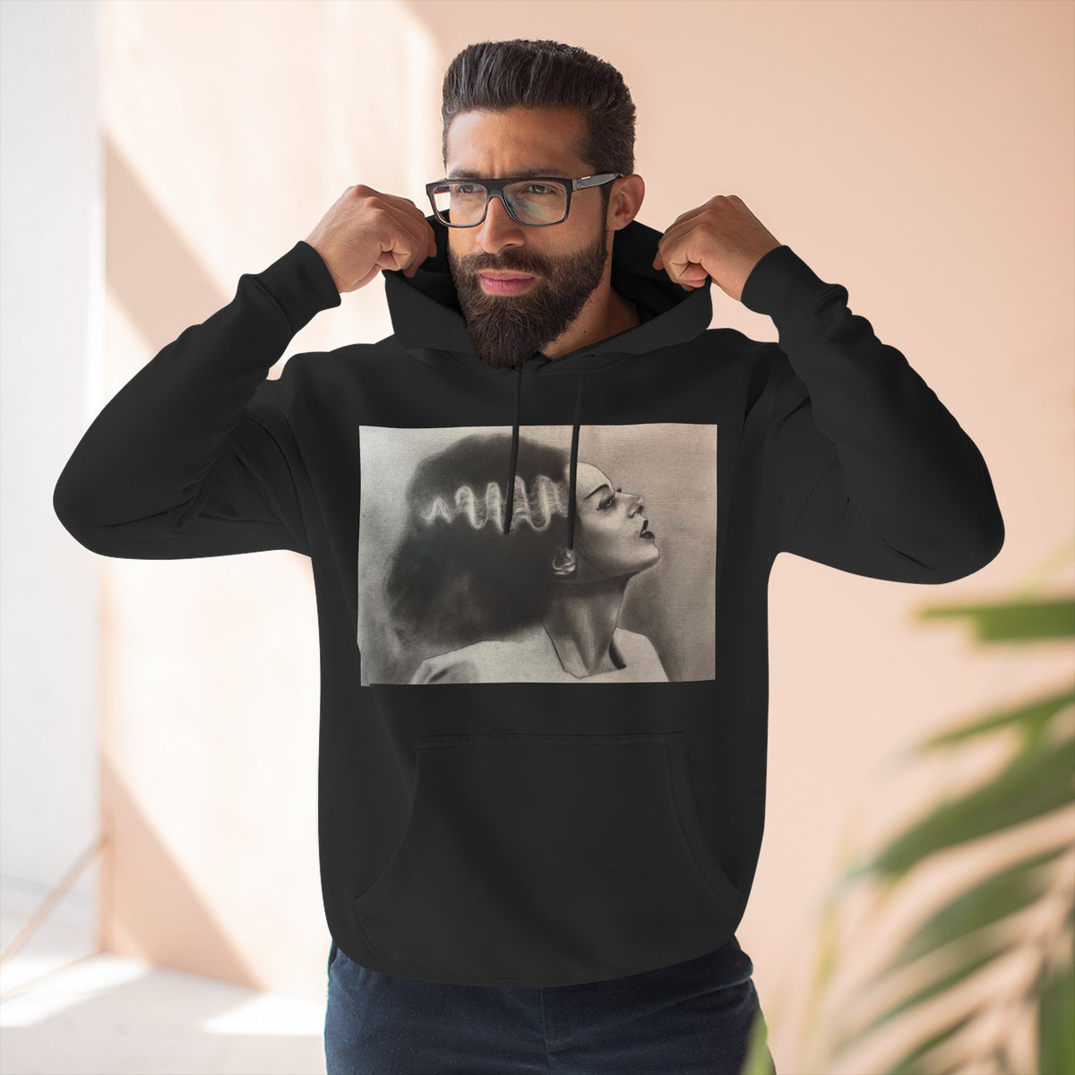 Bride of Frankenstein Original Art Hoodie Goth Horror Alternative Clothing