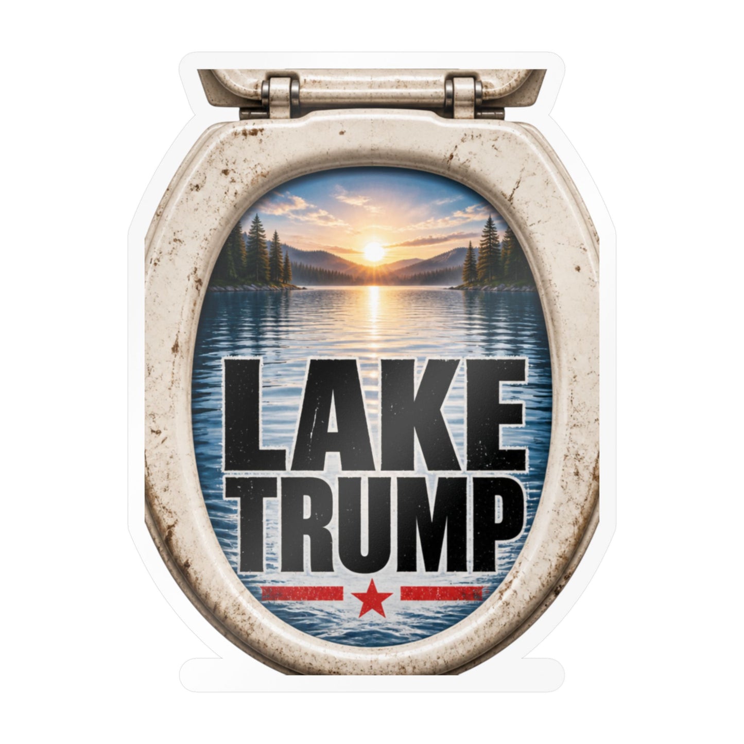 Lake Trump Sticker Toilet Lake Ontario Anti Maga Politics Decal