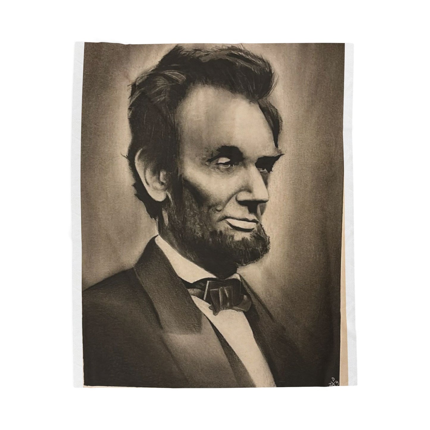 Abraham Lincoln Portrait Velveteen Plush Blanket Historical President Throw