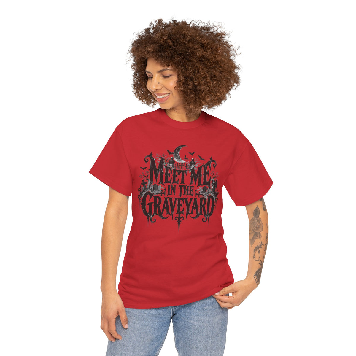 Meet Me in the Graveyard Gothic Halloween T-Shirt Spooky Tee