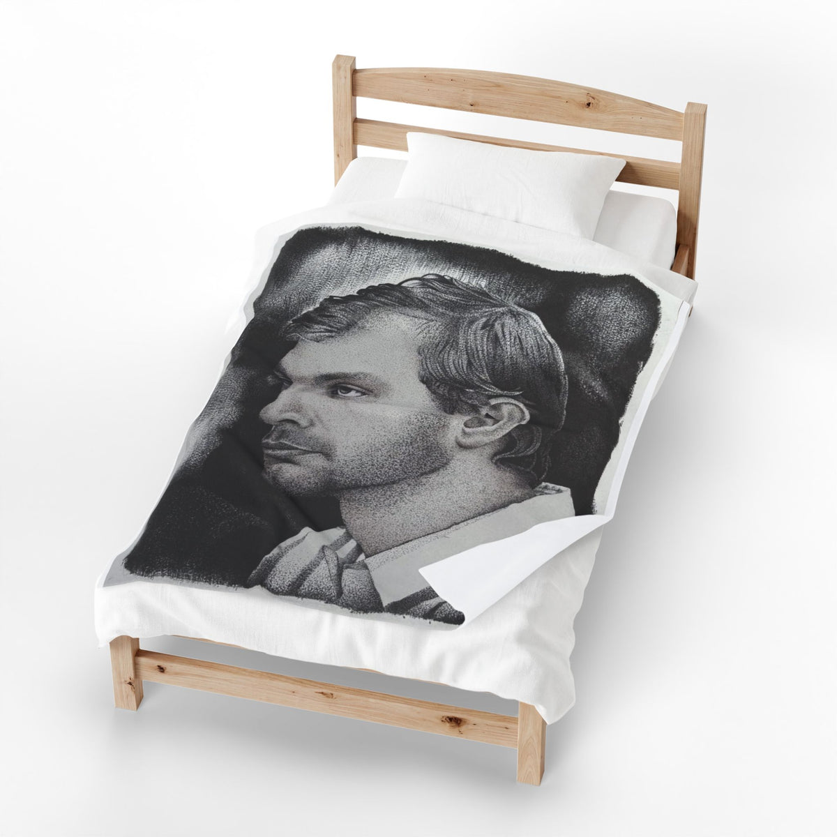 Original Art Jeffrey Dahmer True Crime Velveteen Plush Blanket Home Decor Throw