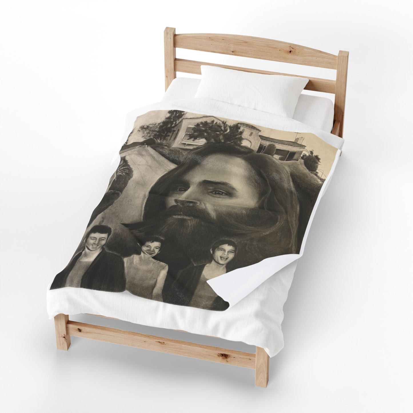 Charles Manson Cult True Crime Velveteen Plush Blanket Home Decor Horror