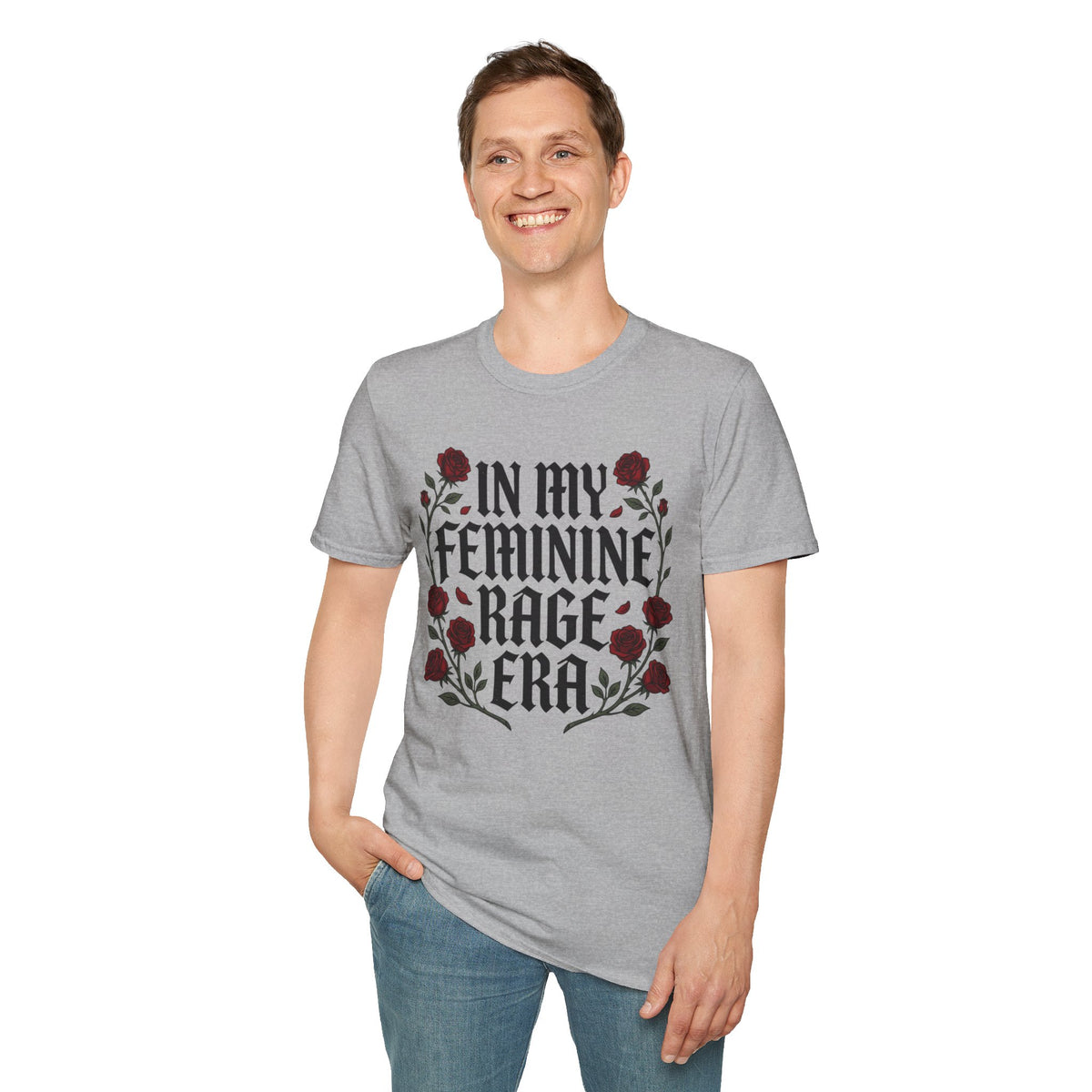 In My Feminine Rage Era T-Shirt Gothic Floral Alternative Feminist Tee