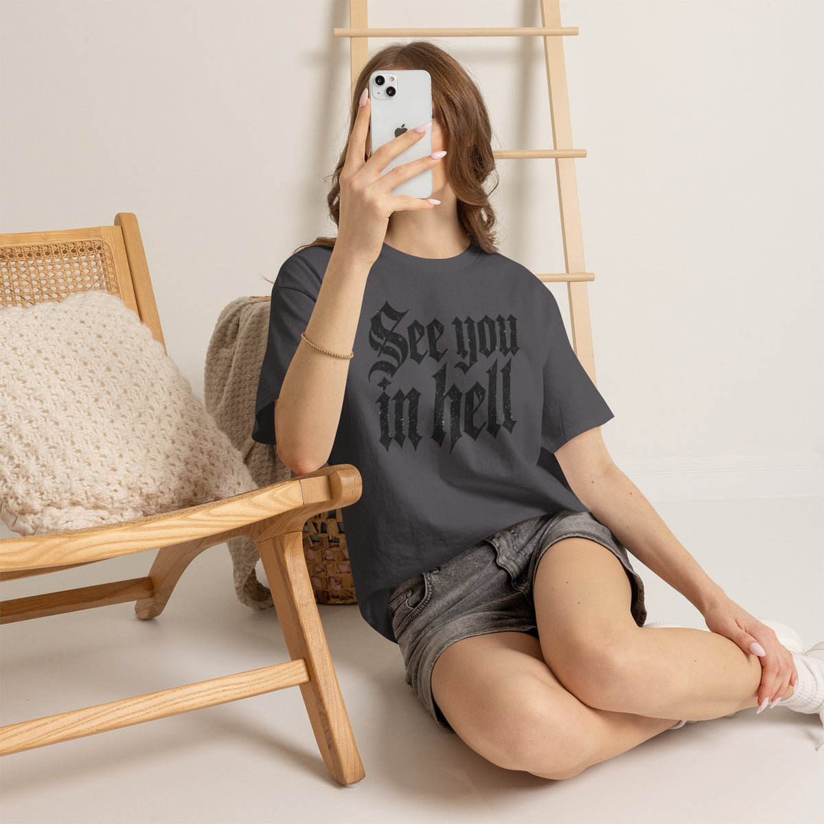 See You in Hell Gothic Text T-Shirt Goth Alternative Clothing Tee