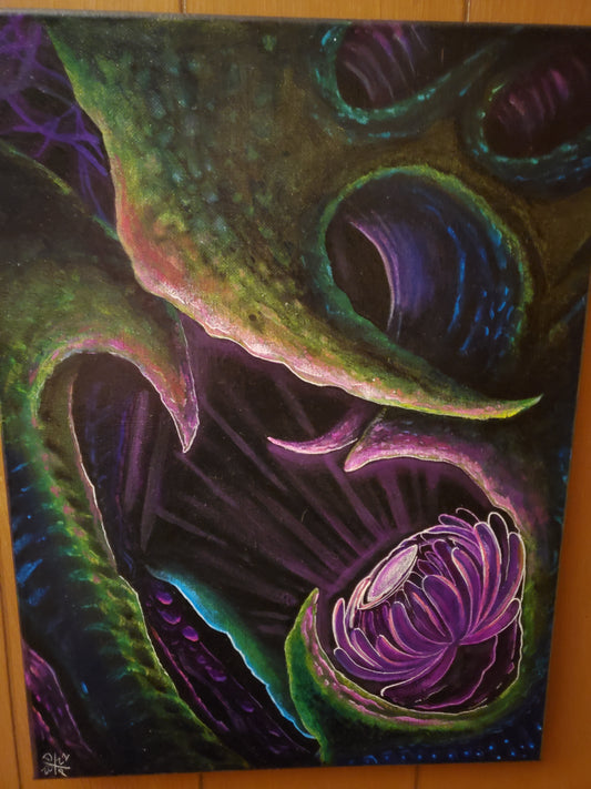 Bio-Organic Lotus Tentacle Canvas Art Wall Hanging Home Decor Horror True Crime
