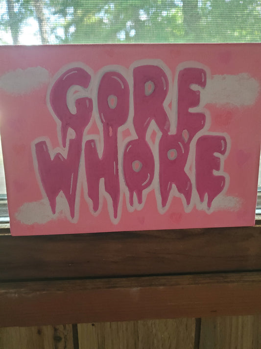 Pastel Goth Gore Whore Canvas Art Wall Hanging Home Decor Horror True Crime
