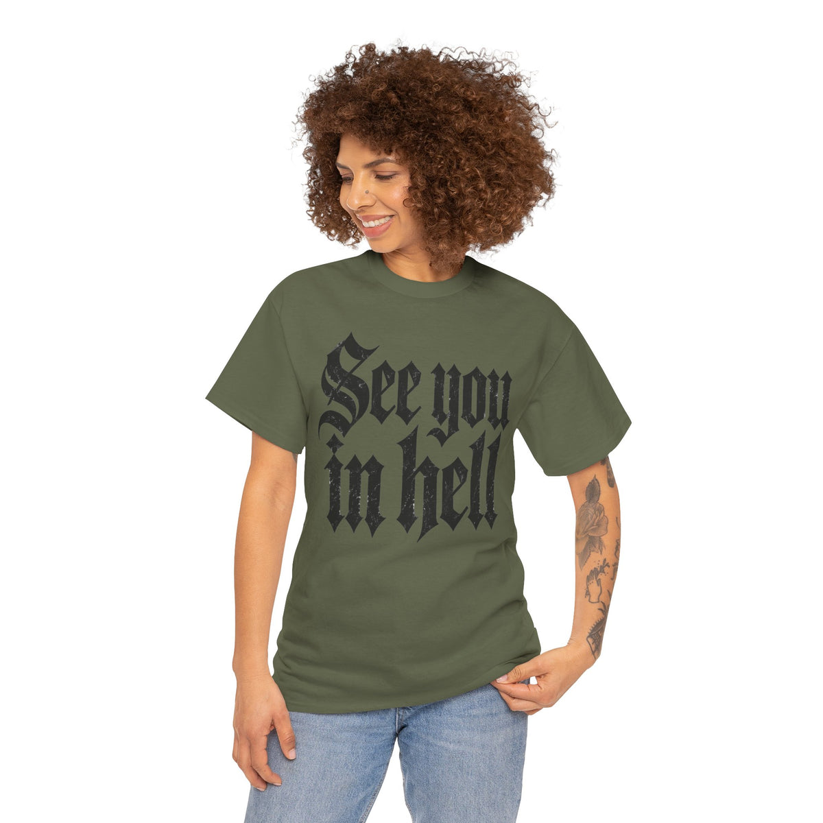 See You in Hell Gothic Text T-Shirt Goth Alternative Clothing Tee
