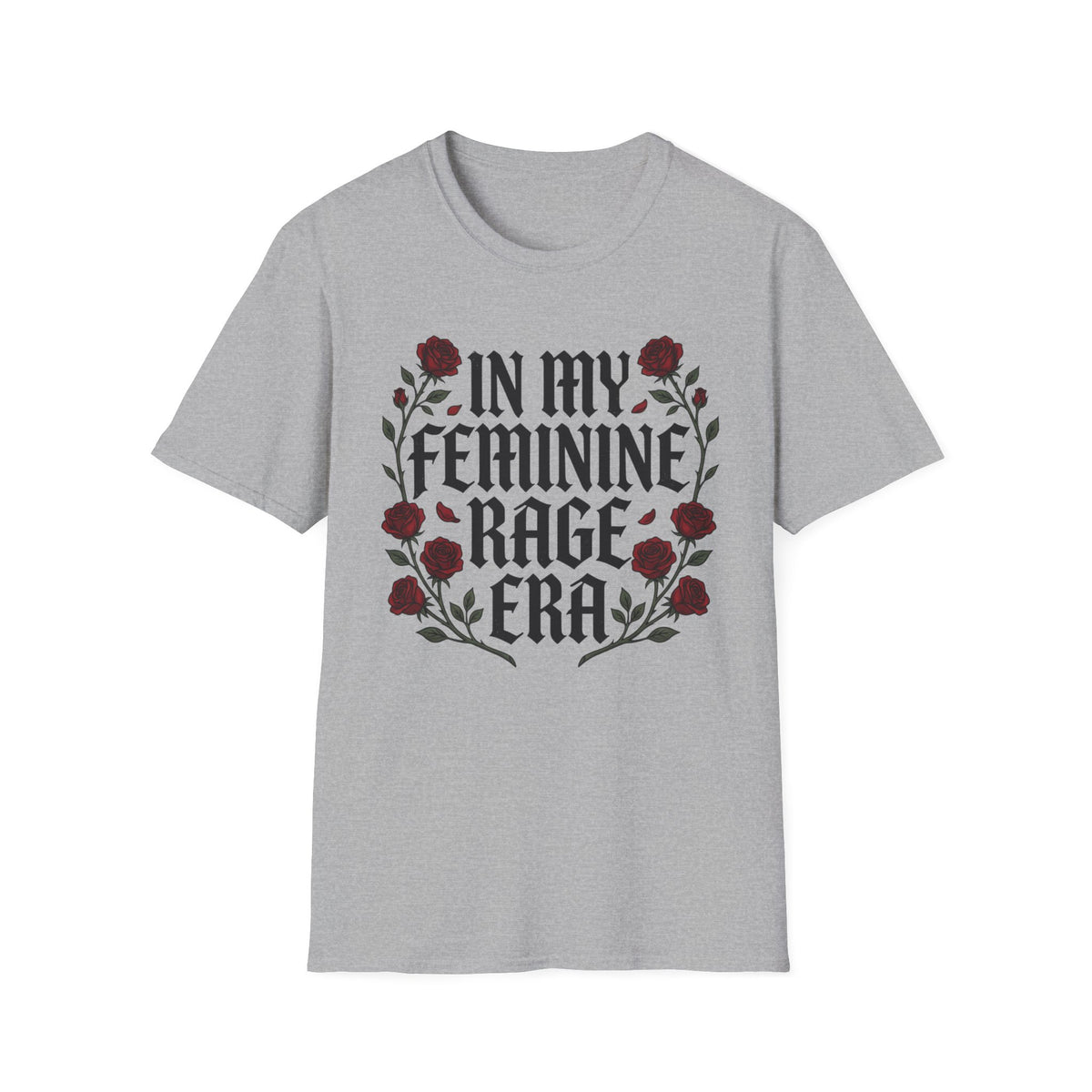 In My Feminine Rage Era T-Shirt Gothic Floral Alternative Feminist Tee