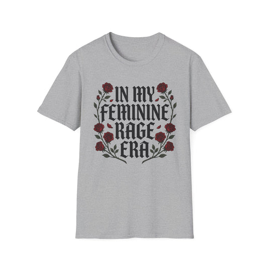 In My Feminine Rage Era T-Shirt Gothic Floral Alternative Feminist Tee